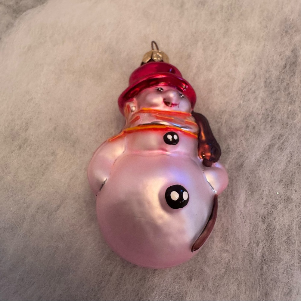 Christopher Radko Vintage Littlest Snowman Glass‎ Christmas Ornament